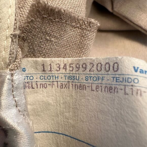 Max Mara tan linen wide leg trouser with cool front pocket detail. Size 8 - Picture 5 of 13